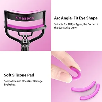 Kaasage Eyelash Curler with 5 Silicone Pads for Curls