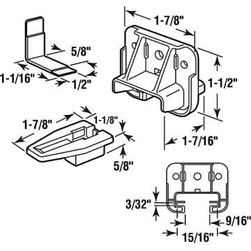 Slide-Co 223887 Drawer Track Guide and Glides for Repairs