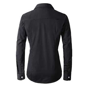 Women's Formal Work Wear Simple Shirt - Elegant Black Blouse Size M