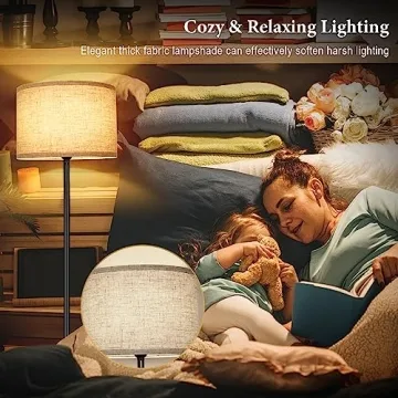 TOBUSA Modern Tall Floor Lamp with Dimmable LED Bulb