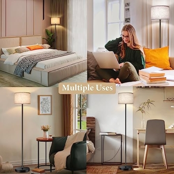 TOBUSA Modern Tall Floor Lamp with Dimmable LED Bulb