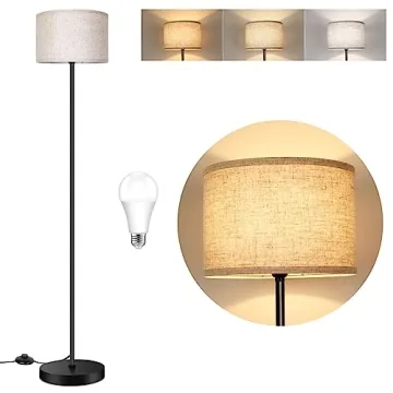 TOBUSA Modern Tall Floor Lamp with Dimmable LED Bulb