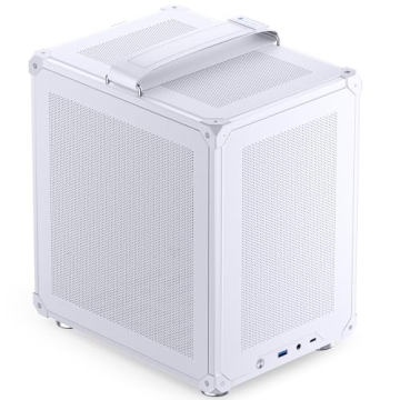 JONSBO C6-ITX White Mini ITX Handled Mesh PC Case, Compact Design