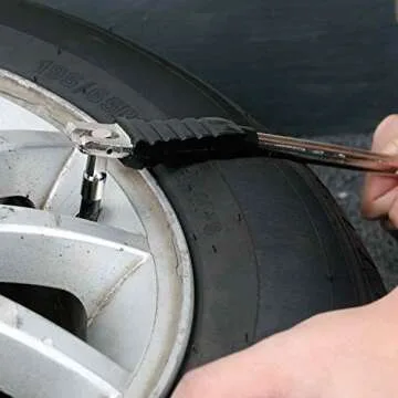 Hromee Tire Valve Stem Tool Puller and Installer Kit, 4PCS TR413 Tubeless Snap-in Valve Stem with Valve Stem Cores, Single Head Valve Core Remover and Slotted-Head Valve Cap