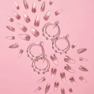 Kiss Jelly Fantasy Long Length Nails with Accents