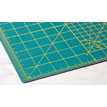 OLFA 18" x 24" Self Healing Rotary Cutting Mat (RM-SG) - Double Sided 18x24 Inch Cutting Mat with Grid for Quilting, Sewing, Fabric, & Crafts, Designed for Use with Rotary Cutters (Green)