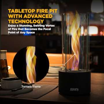 Rancy Tornado Tabletop Fireplace – Tornado Tabletop Fireplacee – Stylish Outdoor Indoor Décor ?...