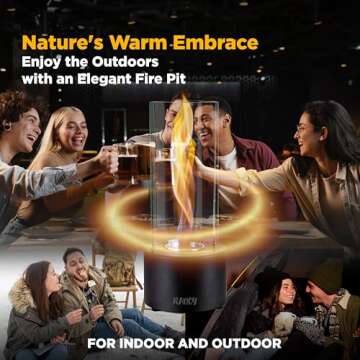 Rancy Tornado Tabletop Fireplace – Tornado Tabletop Fireplacee – Stylish Outdoor Indoor Décor – Modern Patio Accessory & Portable Fireplace