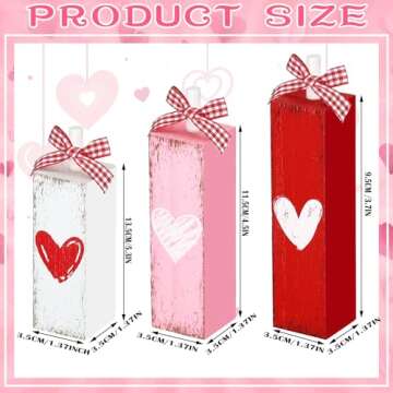 Geetery Valentine's Day Decorations for Home Valentines Table Block Sign Valentine Tiered Tray Decor...