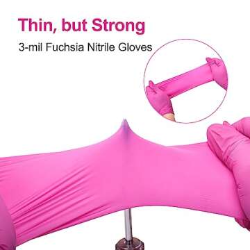 SwiftGrip Fuchsia Nitrile Gloves - Durable & Versatile