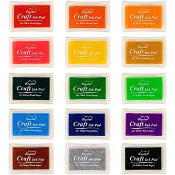 Pixiss Printmaking Starter Kit - 15 Ink Pads & Tools