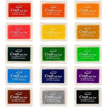 Pixiss Printmaking Starter Kit - 15 Ink Pads & Tools