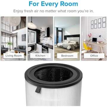 LEVOIT LV-H133 Air Purifier Replacement Filter, High-Efficiency Activated Carbon Filters Set, LV-H133-RF, 1 Pack, White