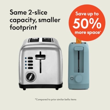 Bella 2 Slice Slim Toaster with 6 Shade Settings