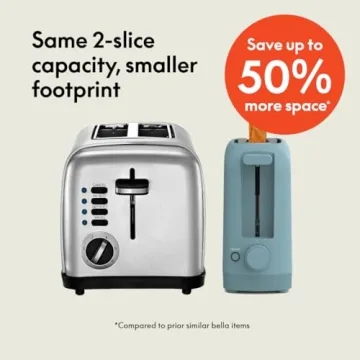 Bella 2 Slice Slim Toaster with 6 Shade Settings