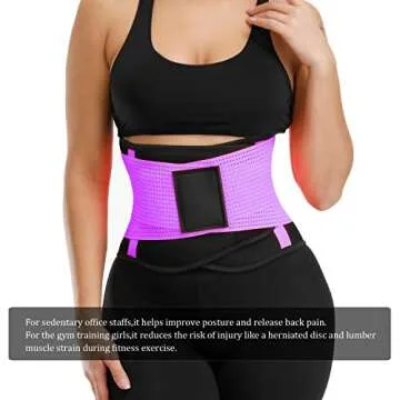 VENUZOR Waist Trainer Belt for Women - Waist Cincher Trimmer - Slimming Body Shaper Belt - Sport Girdle Belt (UP Graded)(Purple,XL)