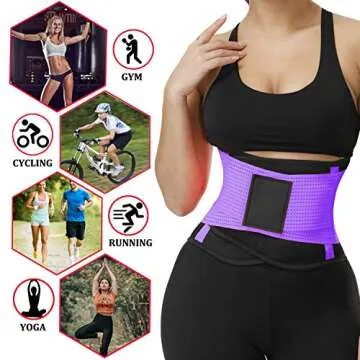 VENUZOR Waist Trainer Belt for Women - Waist Cincher Trimmer - Slimming Body Shaper Belt - Sport Girdle Belt (UP Graded)(Purple,XL)