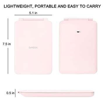 deweisn LED Makeup Mirror for Travel - Rechargeable Lighted Vanity Mirror