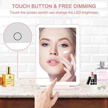 deweisn LED Makeup Mirror - Portable, Dimmable & Stylish