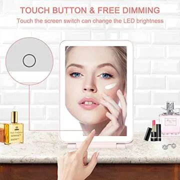 deweisn LED Makeup Mirror - Portable, Dimmable & Stylish