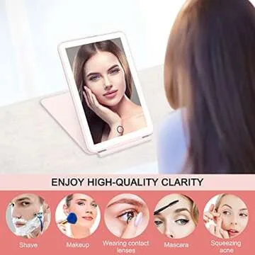 deweisn LED Makeup Mirror - Portable, Dimmable & Stylish