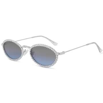 SOJOS Retro Rhinestone Sunglasses for Trendy Style