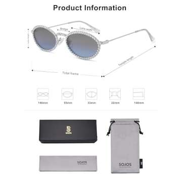 SOJOS Retro Rhinestone Sunglasses for Trendy Style