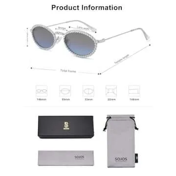SOJOS Retro Rhinestone Sunglasses for Trendy Style