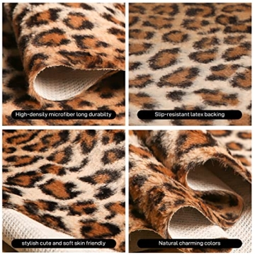 MACEVIA Leopard Rug Non-Slip Area Carpet for Home