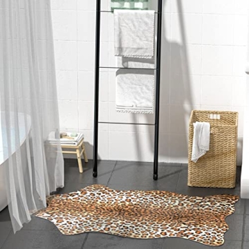 MACEVIA Leopard Rug Non-Slip Area Carpet for Home