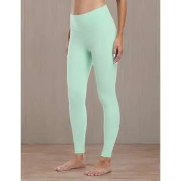 Colorfulkoala Women's High Waisted Tummy Control Workout Leggings 7/8 Length Yoga Pants with Pockets (M, Mint Green)