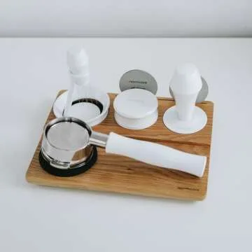 Normcore Tamping Mat - Natural OAK Espresso Tamping Station - Coffee Tamper Holder Mat Portafilter M...