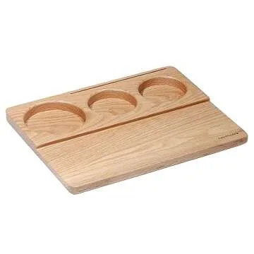 Normcore Tamping Mat - Natural OAK Espresso Tamping Station - Coffee Tamper Holder Mat Portafilter Mat For Baristas - Patent Pending - Solid American White OAK Wood