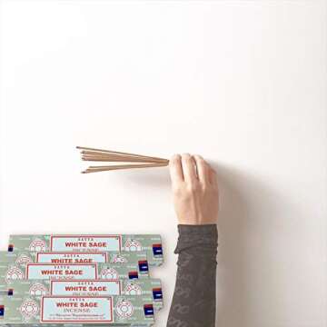 Satya Nag Champa White Sage incense sticks-12packs x 15grams by Satya