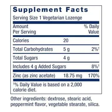 Life Extension Zinc Lozenges for Optimal Immune Support