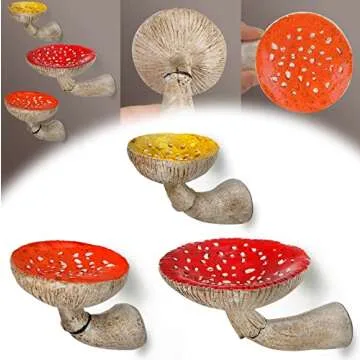 Cute Mushroom Wall Floating Shelf Whimsical Mushroom Room Decor Wall Mounted Hanging Shelves for Bedroom Living Room Bathroom Kitchen (3 Pcs, Mixed Sizes)