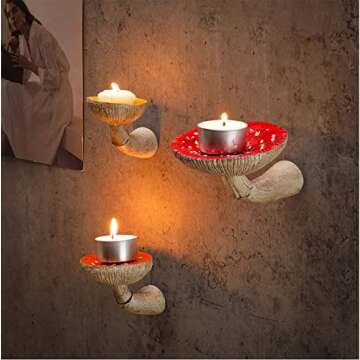 Cute Mushroom Wall Floating Shelf Whimsical Mushroom Room Decor Wall Mounted Hanging Shelves for Bedroom Living Room Bathroom Kitchen (3 Pcs, Mixed Sizes)