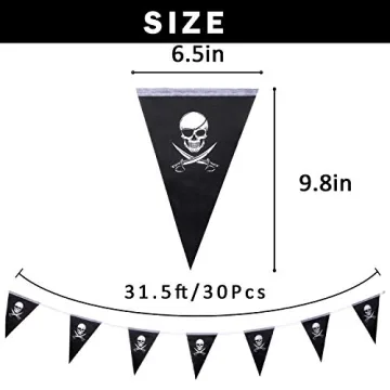Whaline 31.5ft Skull Pirate Banner for Parties