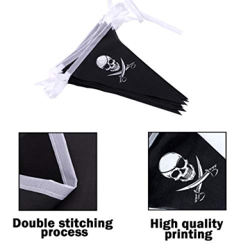 Whaline 31.5ft Skull Pirate Banner for Parties