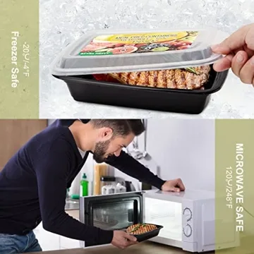 Ezalia 15 Pack Meal Prep Containers BPA-Free and Leakproof