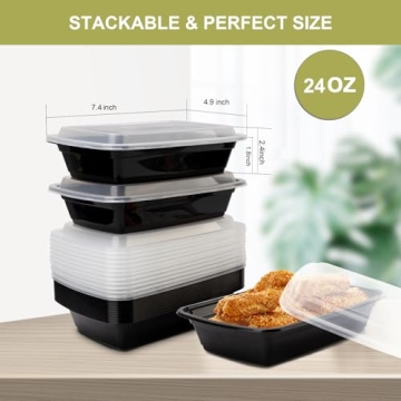 Ezalia 15 Pack Meal Prep Containers BPA-Free and Leakproof
