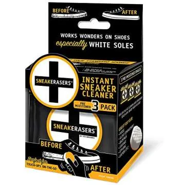 SneakERASERS Instant Midsole and Sneaker Cleaner, Premium, Disposable, Dual-Sided Sponge for Cleaning, SneakERASERS Instant Sneaker Cleaner Pre-Moistened