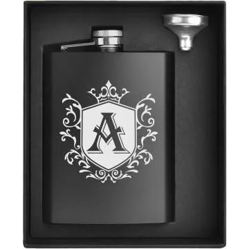 Personalized Monogrammed Gifts for Men: Stainless Steel Hip Flask