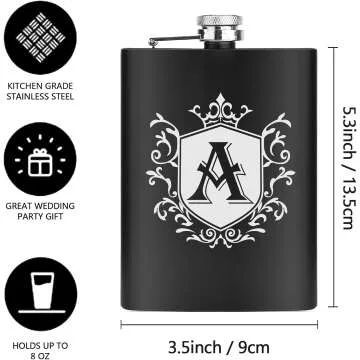 Monogrammed Stainless Steel Hip Flask for Men