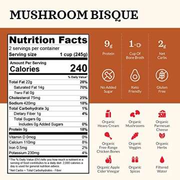 KETTLE & FIRE Mushroom Bisque Keto Soup, 16.9 OZ