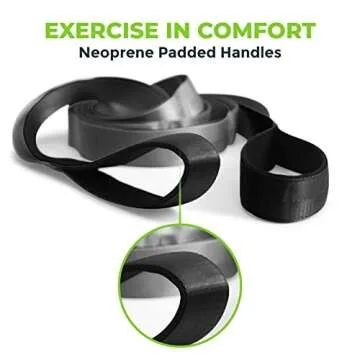 Gradient Fitness Stretching Strap for Physical Therapy, 12 Multi-Loop Stretch Strap 1.5" W x 8' L, Neoprene Handles, Physical Therapy Equipment, Yoga Straps for Stretching, Leg Stretcher, (Black/Grey)