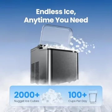 Vibofrost Nugget Ice Maker - Quick, Chewable Ice & Self-Cleaning