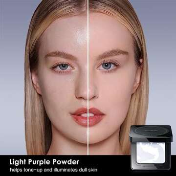 CARSLAN Oil Control Face Pressed Powder Compact, 24H Longlasting Waterproof Pressed Setting Powder F...