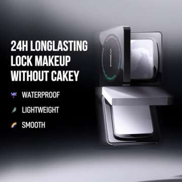 CARSLAN Oil Control Face Pressed Powder Compact, 24H Longlasting Waterproof Pressed Setting Powder Foundation Makeup, Shine Free, Poreless, Smooth, 03 Light Purple for dry skin (0.28Oz)