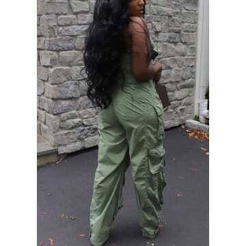 LKOUS Casual Cargo Denim Jumpsuit for Women - Stylish & Functional